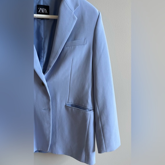 Zara Tailored Blazer in Soft Blue – Size S (Modern & Chic) - Picture 2 of 4